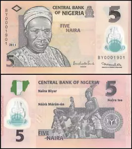 Nigeria 5 Naira, 2011, P-38c, UNC, Polymer - Picture 1 of 1