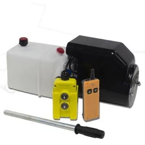 Paquete de energía hidráulica de acción única Flowfit 12 V CC tanque bomba manual de respaldo, control remoto - Imagen 1 de 9