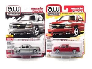 Auto World Muscle Trucks 2006 Chevy Silverado SS (silver & red) release 4 ver A - Picture 1 of 2