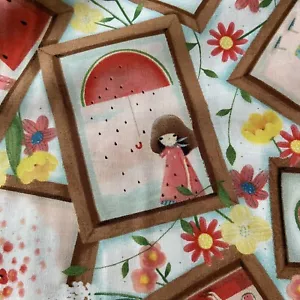 Material de tela para acolchado de melón tesoro Santoro Kori Kumi fruta niña BTY - Imagen 1 de 10