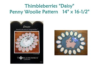RARE!  OOP!  NEW!  THIMBLEBERRIES Penny Woolie Pattern "DAISY"  14" x 16.5" - Image 1 of 3