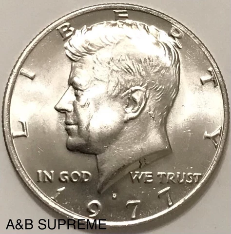 1977 D Kennedy Half Dollar Gem Bu Uncirculated Cover