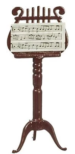 Dolls House Harp Lyre Music Book Stand Mahogany Music Room School Accessory - Picture 1 of 8