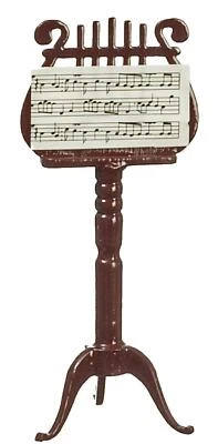 Dolls House Harp Lyre Music Book Stand Mahogany Music Room School Accessory - Image 1 of 4