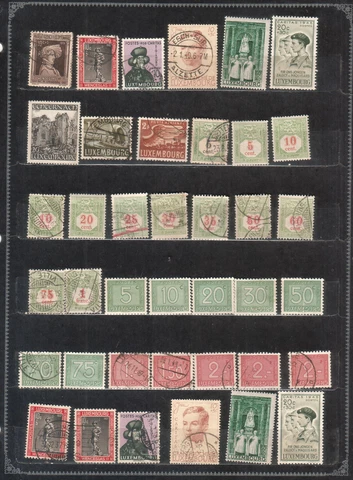 Luxembourg lot of 39 unused and used stamps semipostal and postage due Cover
