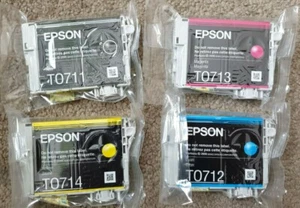 Epson T0715 Ink Multipack x 4 T0711 Black T0712 Cyan T0713 Magenta T0714 Yellow - Picture 1 of 6