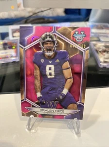 BRALEN TRICE 2023 Bowman Best U Pink Lava Refractor 48/100 Washington 🔥🏈🔥 - Picture 1 of 4