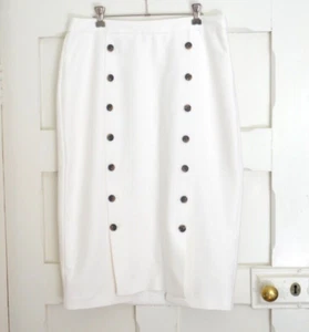 Witchery Womens White Lined Pencil Button Skirt Size 12 A Few Flaws - Picture 1 of 18