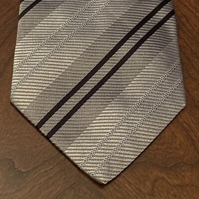 Corbata de cuello Today’s Man gris negra 100 % seda para hombre Foto 1 de 4