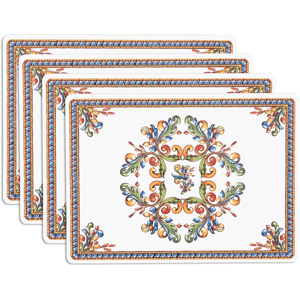 KAF Home Cork Placemats 16 -Inch Set of 4 Chateau (Italian Tile)