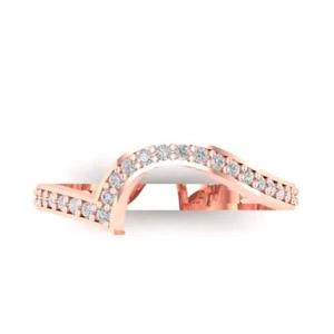 0.17 ctw Zirconia Diamond Eternity Ring for Women - 14K Rose Gold Wedding Band - Picture 1 of 5