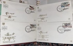 ISRAEL AVIATION AIRPLANE POSTAGE STAMPS SET OF 4 FIRST DAY OF ISSUE COVERS 1985 - Picture 1 of 5
