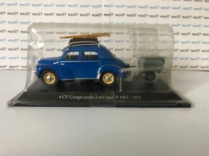 Coche Renault 4CV Luxe Tipo R 1062 Congés Pagados 1951 + Remolque 1/43 Eligor - Imagen 1 de 6