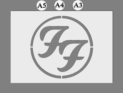Plantilla Artesanal MYLAR   Foo Fighters   125/190 Micras Reutilizable A5/A4/A3 • 13.76€