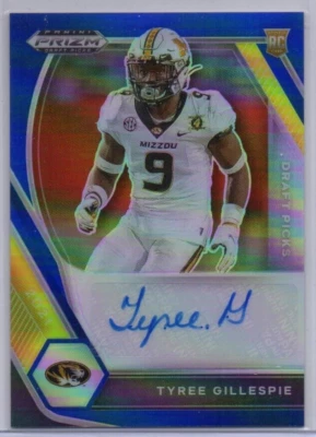 2021 Panini Prizm Draft Blue TYREE GILLESPIE RC Auto /149 Missouri Tigers Chiefs - Image 1 of 2