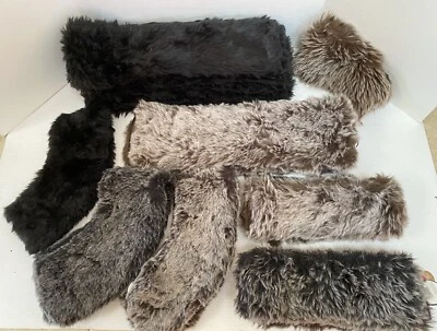 Lote de 18 collares de piel sintética vintage puños bufanda diadema artesanías marrón negro gris Foto 1 de 4