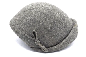 Vintage 1950's Grey Wool Hat Glenover Henry Pollak Co Bow - Picture 1 of 2