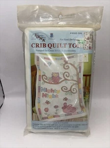 Vtg Rare Jack Dempsey Needle Art Owl & Friends Crib Quilt Top 2012 Kit - Picture 1 of 5