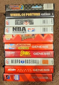 Sega Genesis Game LOT X10 Batman Forever Sonic 2 Hardball TESTED - Picture 1 of 3