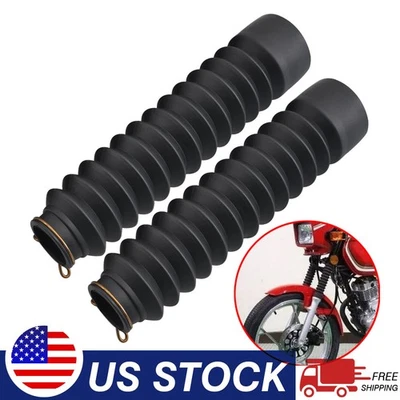 2 PIEZAS Universal Negro Frontal Goma Horquilla Botas Amortiguador Protector Cubierta Antipolvo Foto 1 de 4