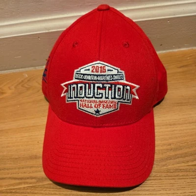 2015 Induction National Baseball Hat Hall Of Fame Biggio Johnson Smoltz Martinez - Image 1 of 4