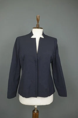 VALENTINO ROMA Navy Long Sleeve Mock Neck Formal Full Zip Blazer Jacket Size 46 - Image 1 of 4