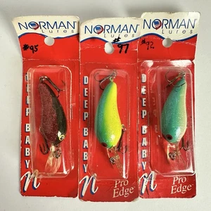 3 Vintage Norman Deep Baby N Crankbait Fishing Lures NIB - Picture 1 of 2