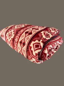 LAUREN Ralph Lauren Red Southwest Aztec Soft Blanket 87" x 107" King Size - Picture 1 of 8