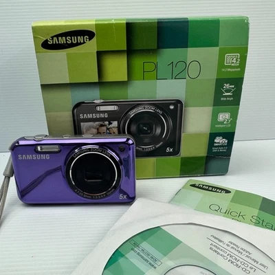 SAMSUNG PL120 Digital Camera Purple 14.2MP Tested Working Free Postage - Image 1 of 4