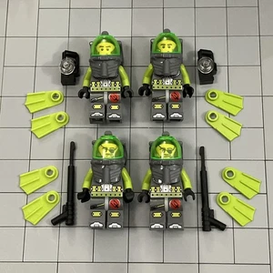 LEGO Atlantis Deep Sea Diver Jeff Lot Of 4 minifigure 8077 8075 D3 32 - Picture 1 of 2