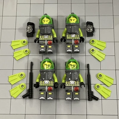 LEGO Atlantis Deep Sea Diver Jeff Lot Of 4 minifigure 8077 8075 D3 32 - Image 1 of 2