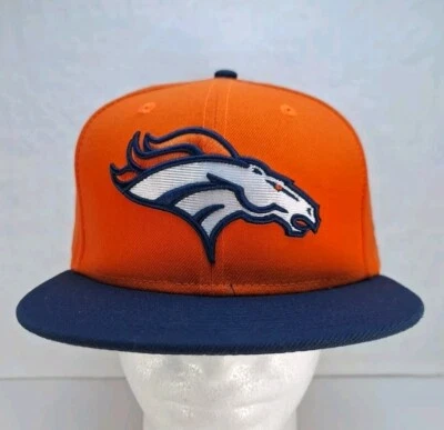 Denver Broncos New Era 59Fifty резинке шляпа крышка 7 5/8 оранжевый синий  - Изображение 1 из 4
