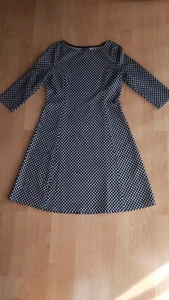 Street One Damen Midi Kleid A- Linie 38 S blau weiß gepunktet - Bild 1 von 3