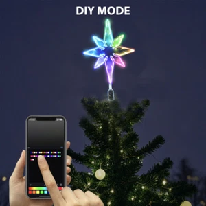 Color Changing Lighted Bethlehem Star Christmas Holiday Tree Topper App Control - Picture 1 of 12