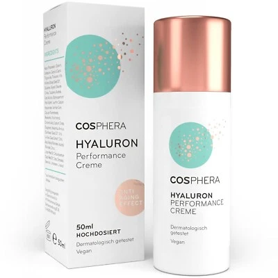 Cosphera Hyaluron Performance Creme 50ml - vegane Tages- und Nachtcreme - Bild 1 von 4