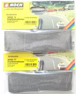 NOCH 34222 / 48592 (7,49€/m) Kopfsteinpflaster -Folie, Spur N-TT, 1000 x 40 mm - Bild 1 von 2