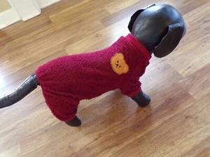 pet dog pajamas, wine red, stretchy, cozy, "teddy", XXS *(read size details) - Picture 1 of 6