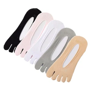 5 Pairs Five Toes Breathable Socks Low Cut Liner Socks Invisible Socks - Picture 1 of 12