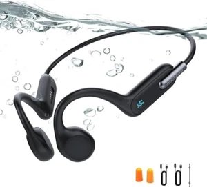 Cuffie a Conduzione Ossea, IPX8 Impermeabile MP3 Cuffie da Nuoto Subacquee M - Foto 1 di 5