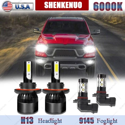 For 2006 - 2008 Dodge Ram 1500 2500 3500 Combo LED Headlights + Fog Light Bulbs - Image 1 of 4