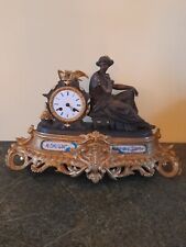 Pendule Horloge  Ancienne Napoléon 3 Bronze Regule Patiné 1850
