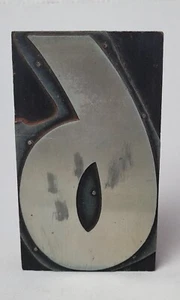 LARGE NUMBER "6 or 9" ANTIQUE LETTERPRESS VINTAGE WOODEN PRINT BLOCK STAMP 5" - Picture 1 of 7