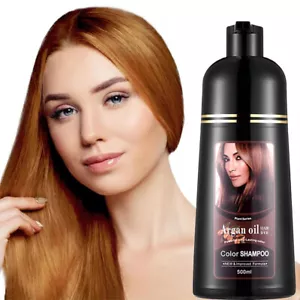 Natürliches permanentes sofortiges schnelles Haarfärbemittel-Shampoo mit Arganöl 500 ml - Bild 1 von 28
