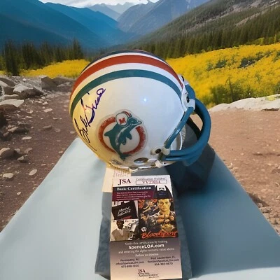 🔥Bob Griese Signed 1980 Throwback Miami Dolphins Mini Helmet JSA COA🔥 - Image 1 of 4