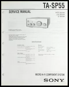Sony TA-SP55 Verstärker original gedrucktes Servicehandbuch komplette Diagramme - Bild 1 von 1