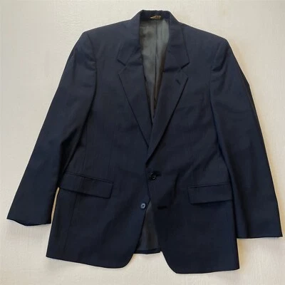 Vtg Austin Reed 40R Navy Blue Glenn Check 100% Wool USA Blazer Sport Coat - Image 1 of 4