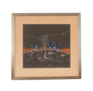 Jerry Lee Native American Navajo artist (b.1944) Gouache Painting Signed - Picture 1 of 13