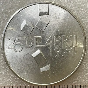 1974 PORTUGAL ๐ต๐น(THIRD REPUBLIC) Silver 100 ESCUDOS Coin, Carnation Revolution - Picture 1 of 6