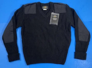 NEW LAWPRO BY QUARTERMASTER SW020 V-NECK COMMANDO SWEATER DARK NAVY LARGE - Picture 1 of 3