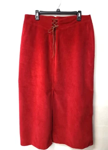 St John's Bay Größe 14 Cord gerade bescheiden langer Maxirock dunkelrot - Bild 1 von 11